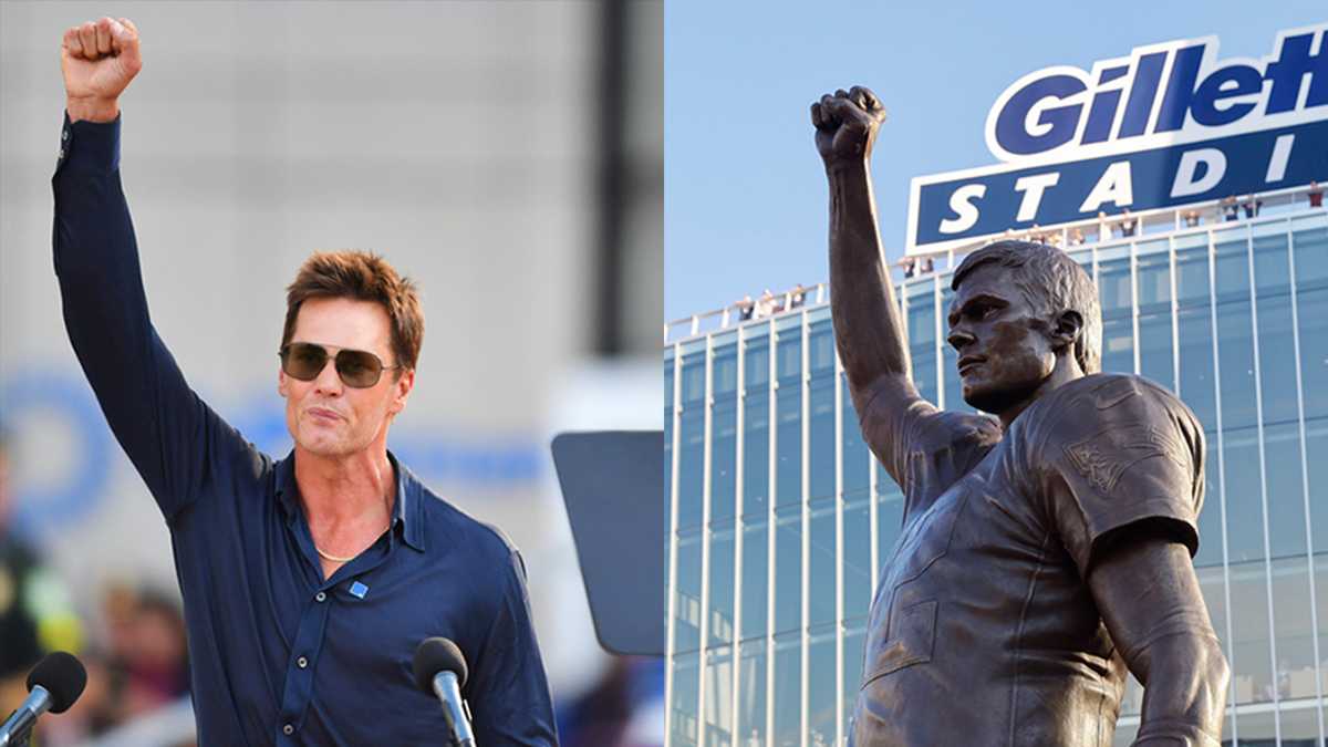 Why numbers 12, 6, 17 were used when creating Tom Brady statue