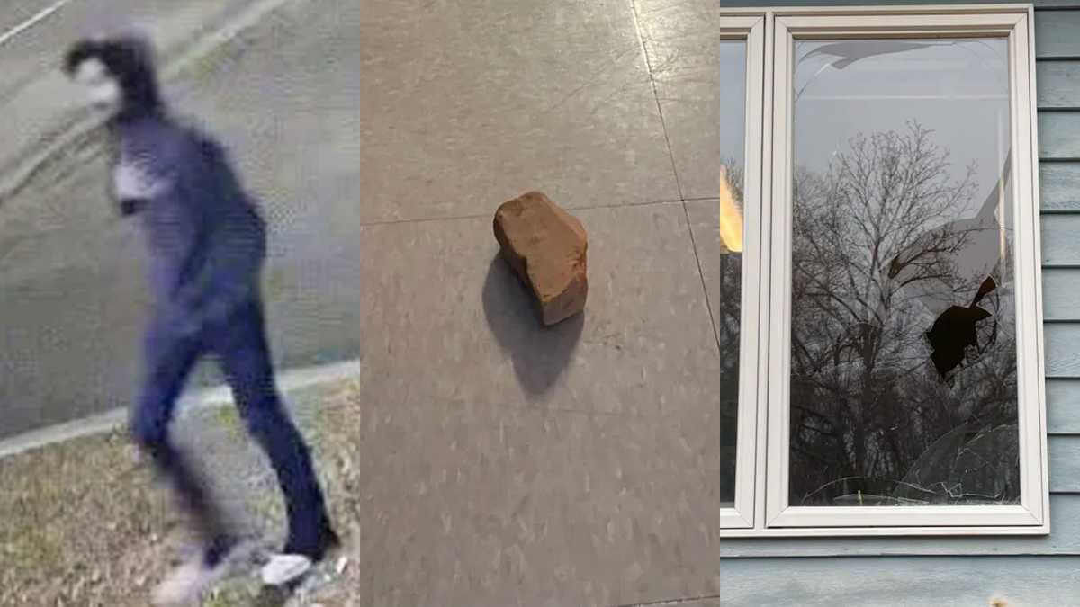 Brick thrown through window of police station in Mass. town