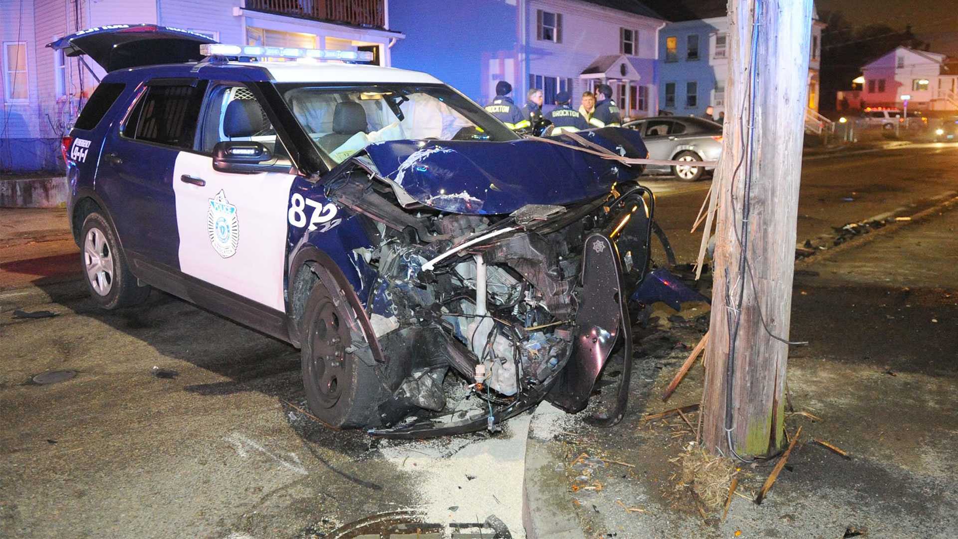 Police Officers Seriously Injured After Cruiser Is Involved In Brockton ...