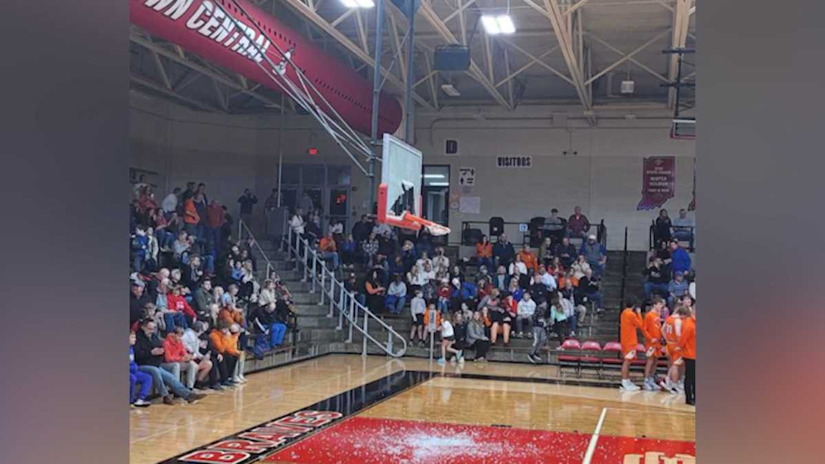 Brownstown Central guard shatters backboard during basketball game