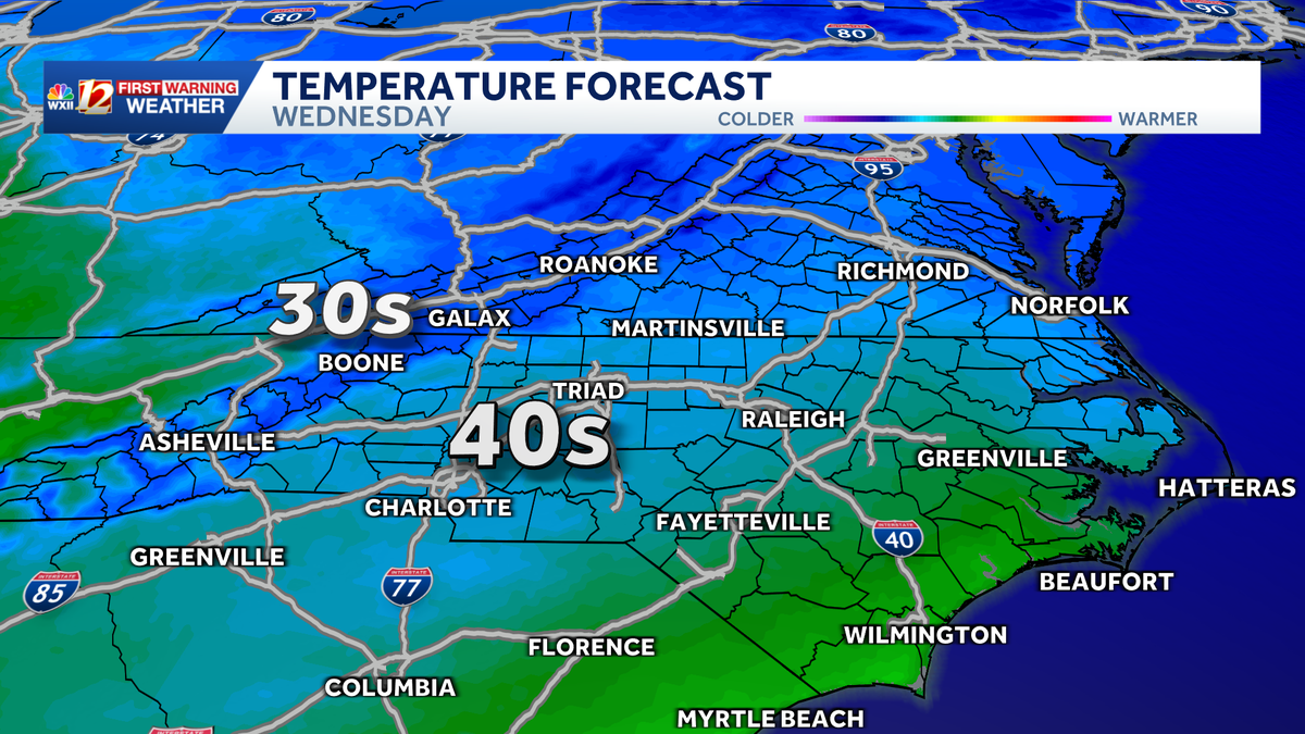 Milder Wednesday in the Piedmont | Flip-flop & short-sleeves weather is on the way in North Carolina