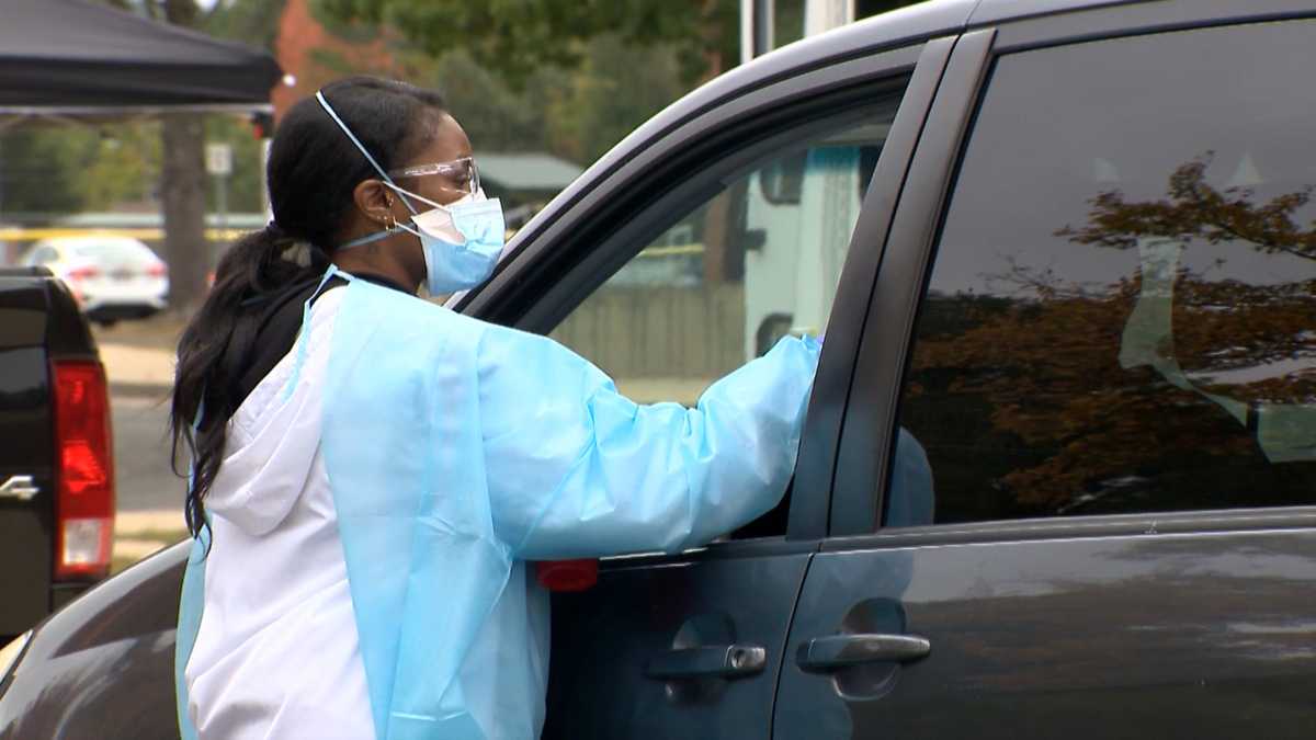 Baker, officials visit new drivethru testing site at Suffolk Downs