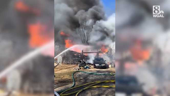 Shed collapses after fire in Cumberland County