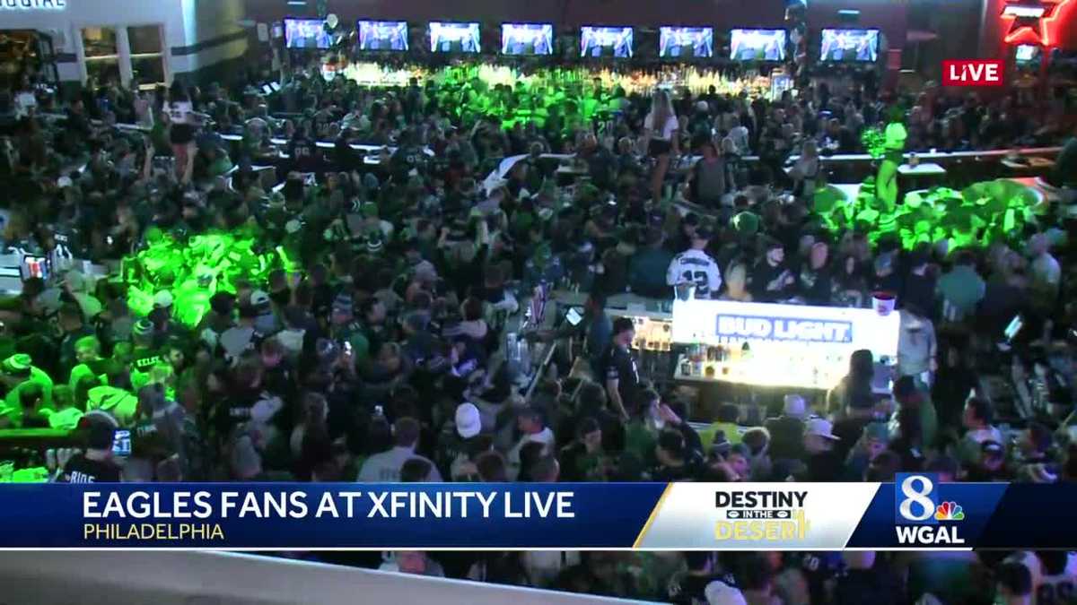 Eagles fans at Xfinity Live! celebrate first touchdown 