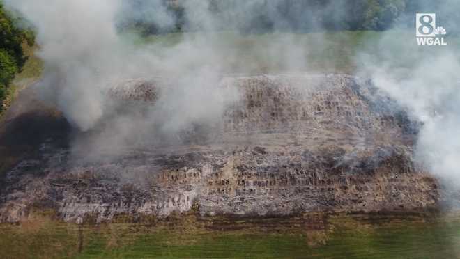 Hay fire in Dauphin County causes hazy skies