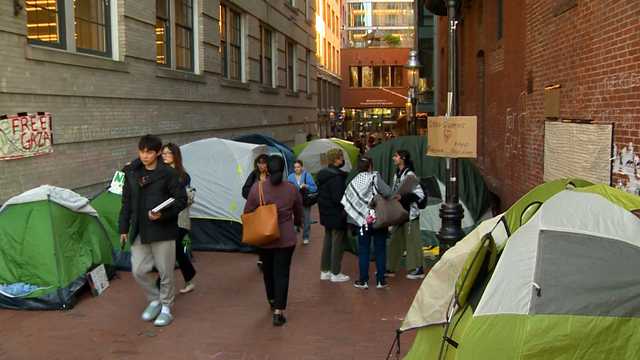 Emerson students continue to protest Israel-Hamas war in alley - Vimarsana News