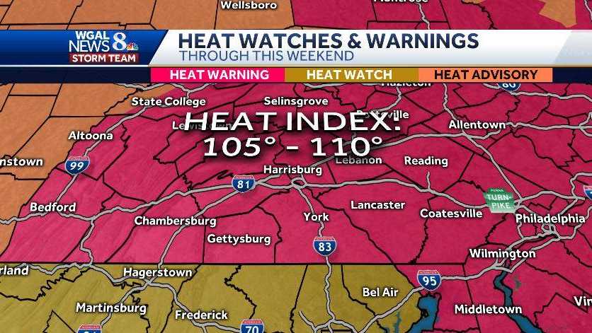 Central Pa. weather: Excessive heat warning in effect