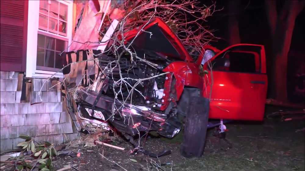 Driver arrested on OUI charges after crashing truck into Falmouth home