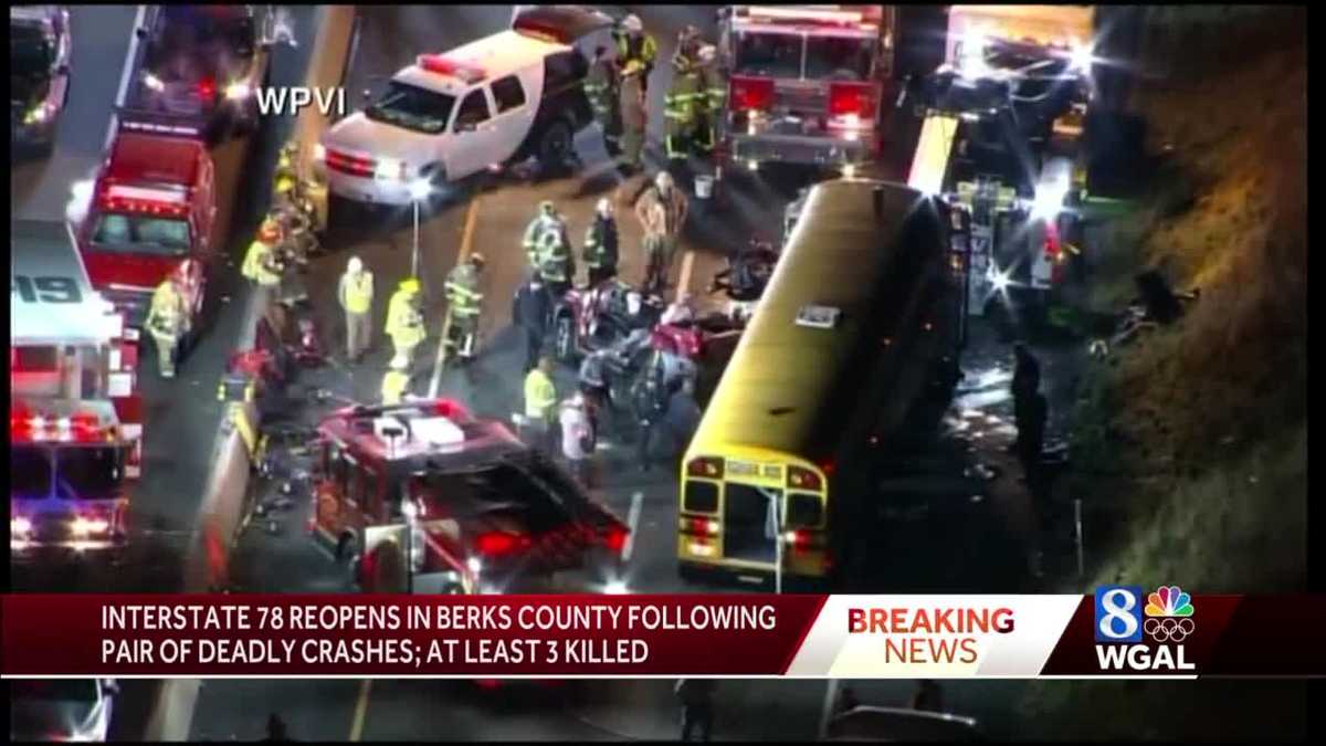 At least 3 killed in Berks County, Pa., crashes