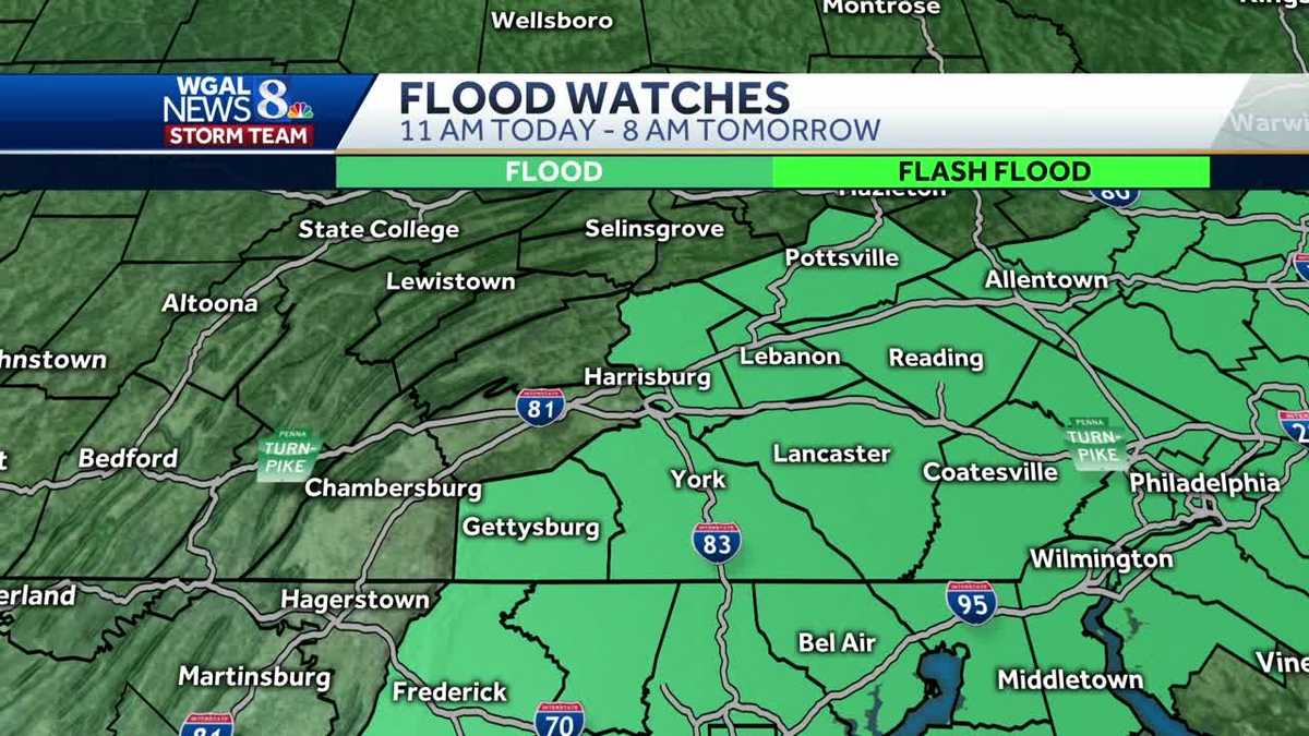 Central Pennsylvania weather Flood watch goes into effect today