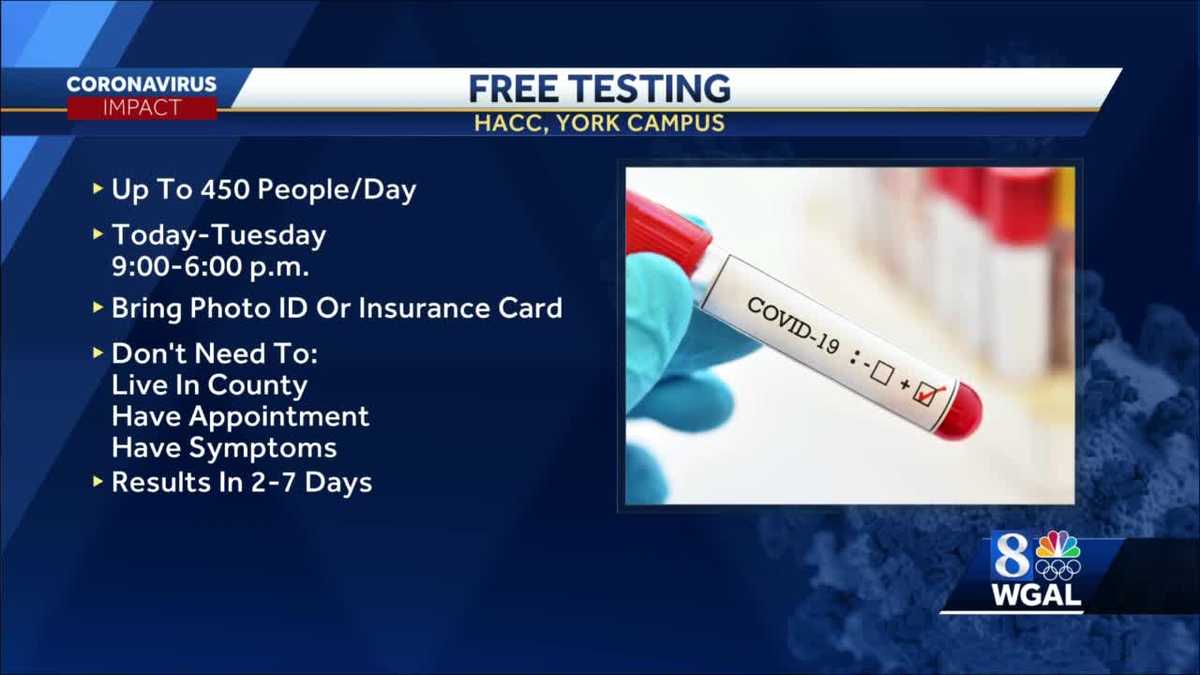 FREE COVID-19 testing now available at York HACC campus