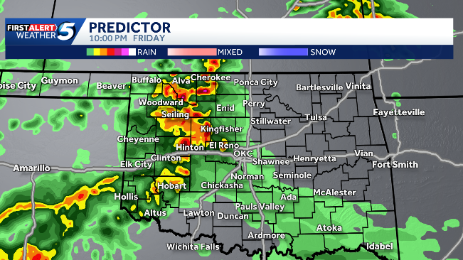 FORECAST: Oklahoma storms with severe risk arrive Friday evening