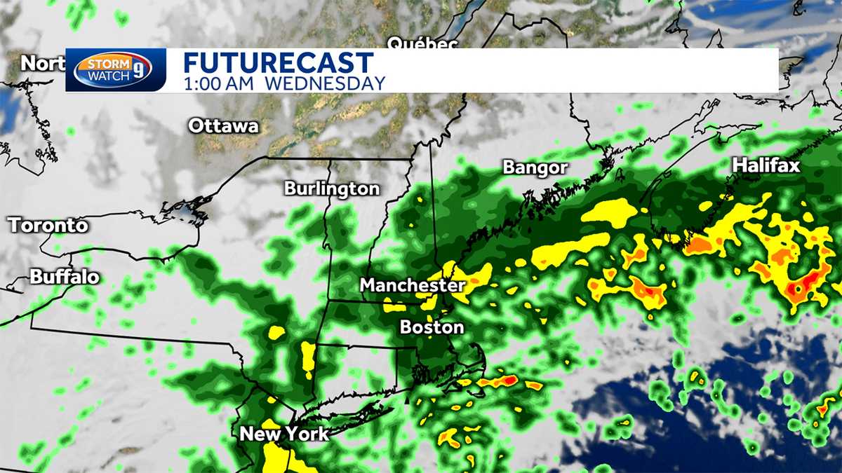 NH hourly forecast: Track nor'easter Tuesday night into Wednesday