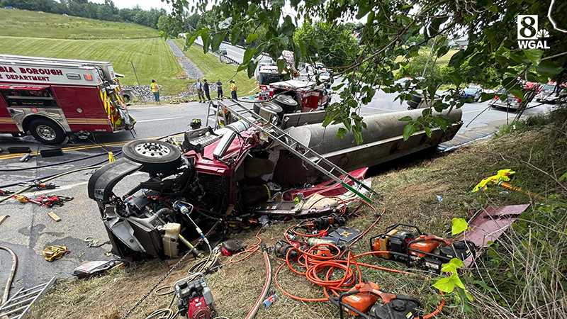 Tractor-trailer driver taken to hospital after crash in York County