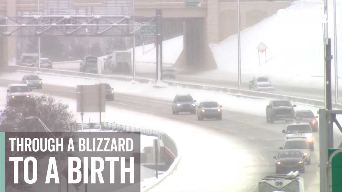Hockey player battles blizzard to get to son's birth