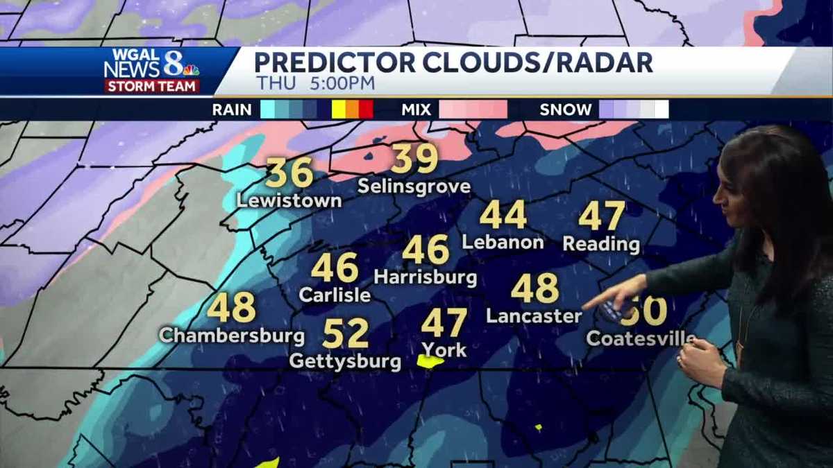 Central Pa. weather: Hour-by-hour precipitation projections