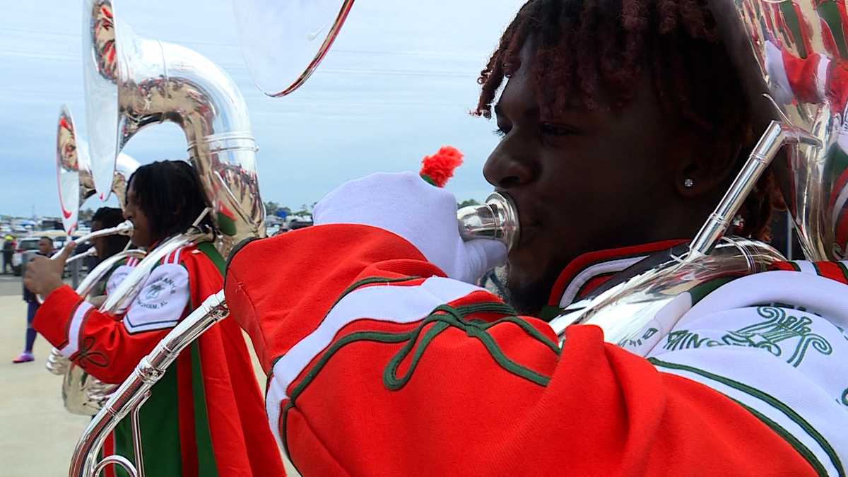 Huffman High School marching band performs at Talladega