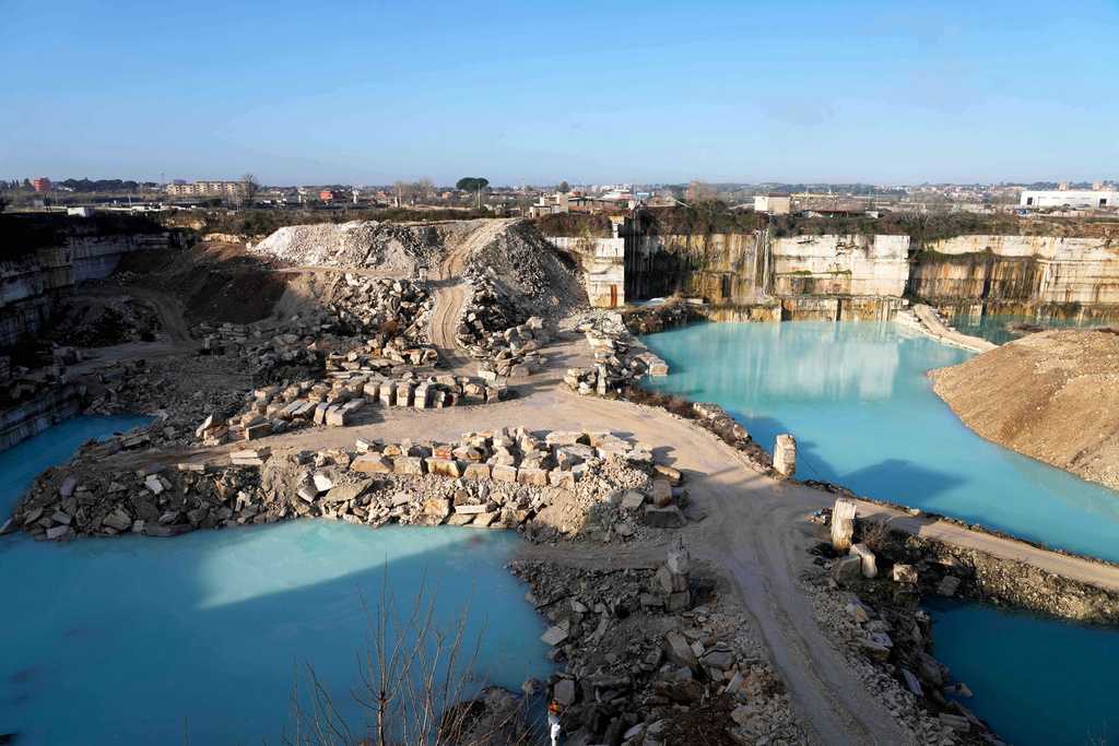 Travertine quarries that built ancient Rome are carving rock for a new generation of temples