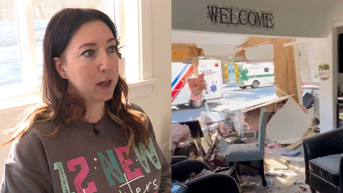 Nail technician who was hit by Jeep that crashed into Maine salon returns to work