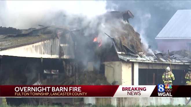 FIRE DAMAGES Lancaster County barn in Fulton Township