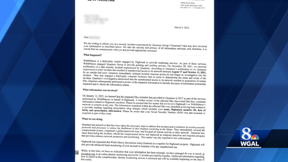 Some Highmark members receive letter about data security incident