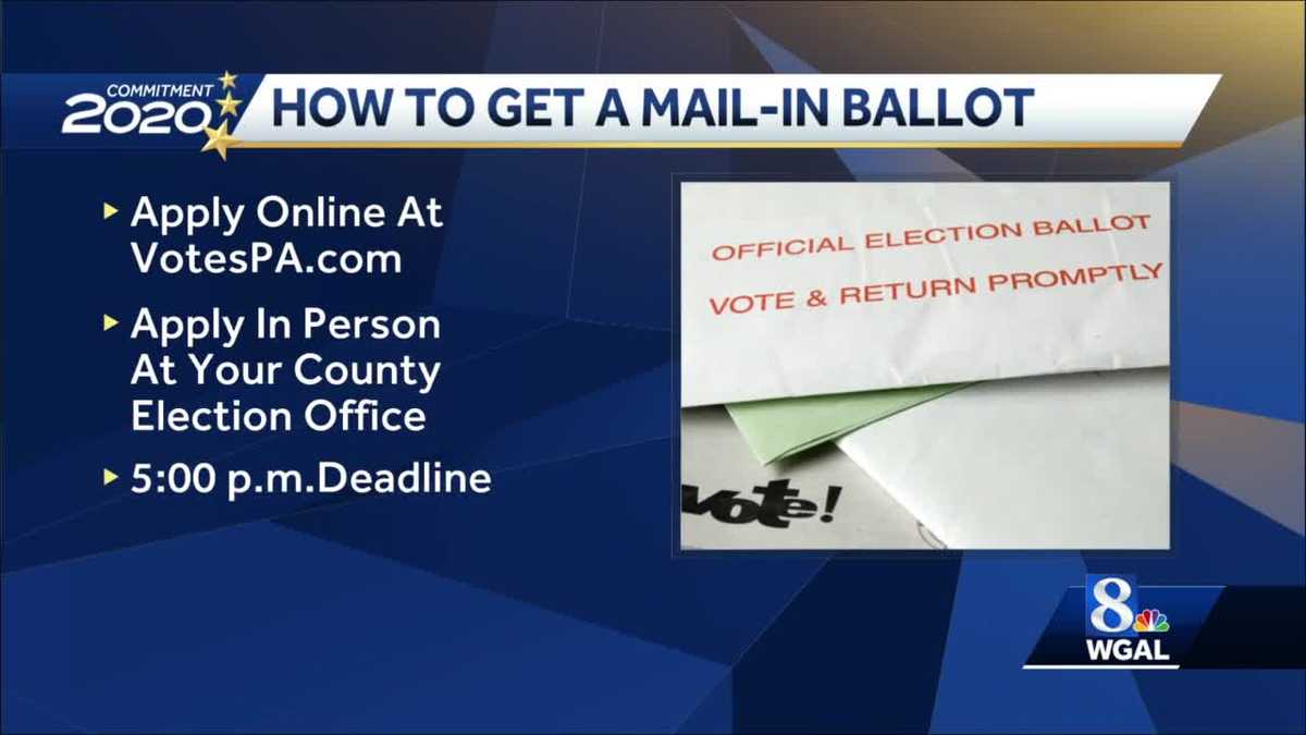 PA DEADLINE Today is the last day to apply for a mailin or absentee