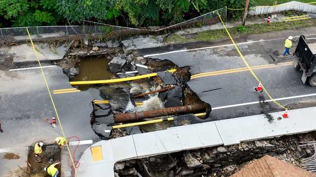 Leominster sinkhole continues to loom large after flooding - Vimarsana News