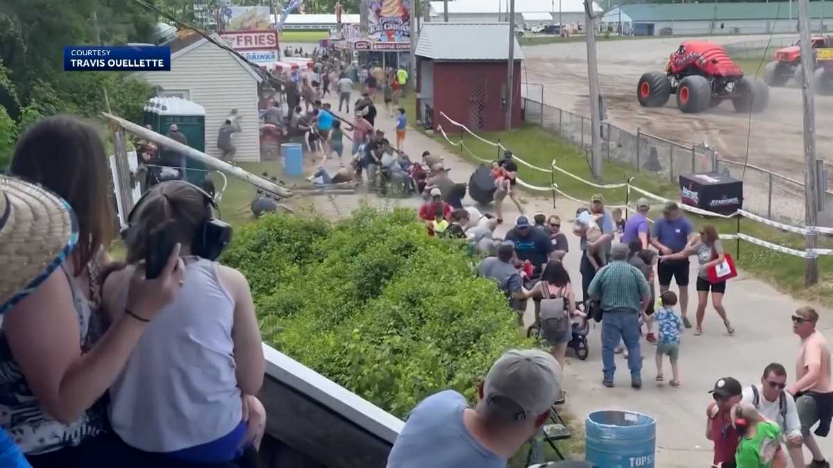 Monster truck hits wire, brings down utility poles at Maine show – WCVB Boston