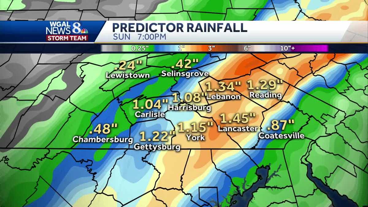 Rainfall could be heavy at times