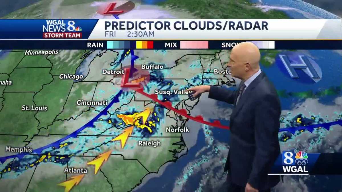 CENTRAL PENNSYLVANIA forecast Rain expected to arrive overnight