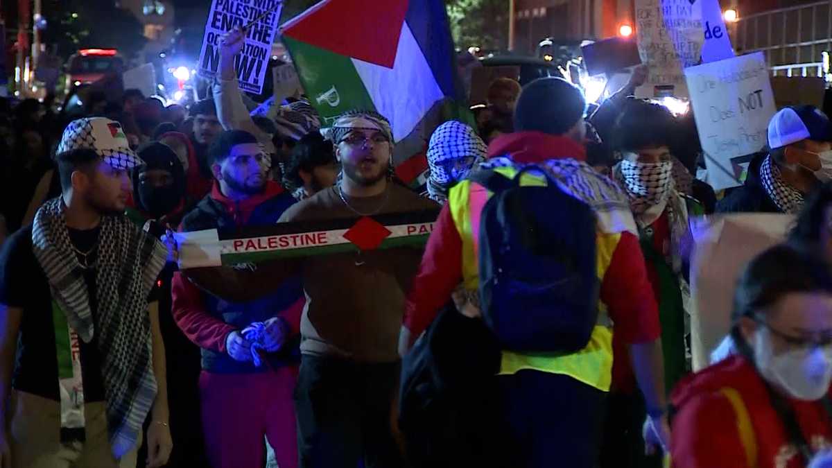 Large pro-Palestine crowd marches through Boston