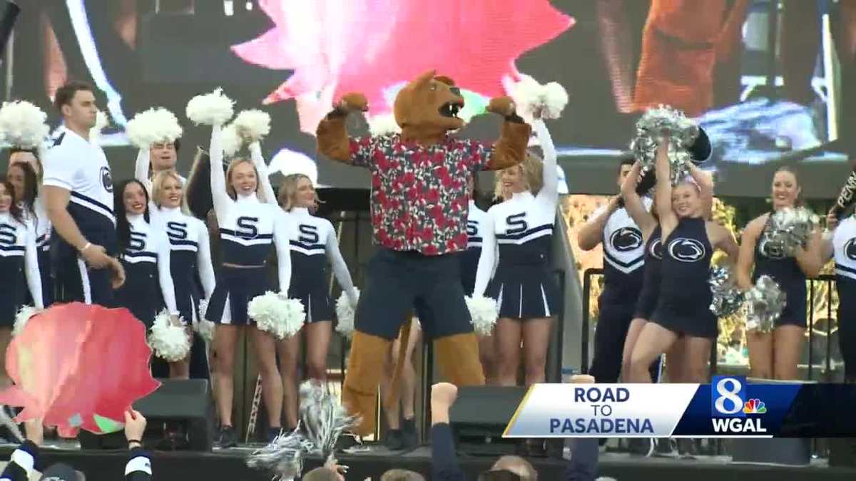 Penn State fans get pumped at Rose Bowl pep rally in LA