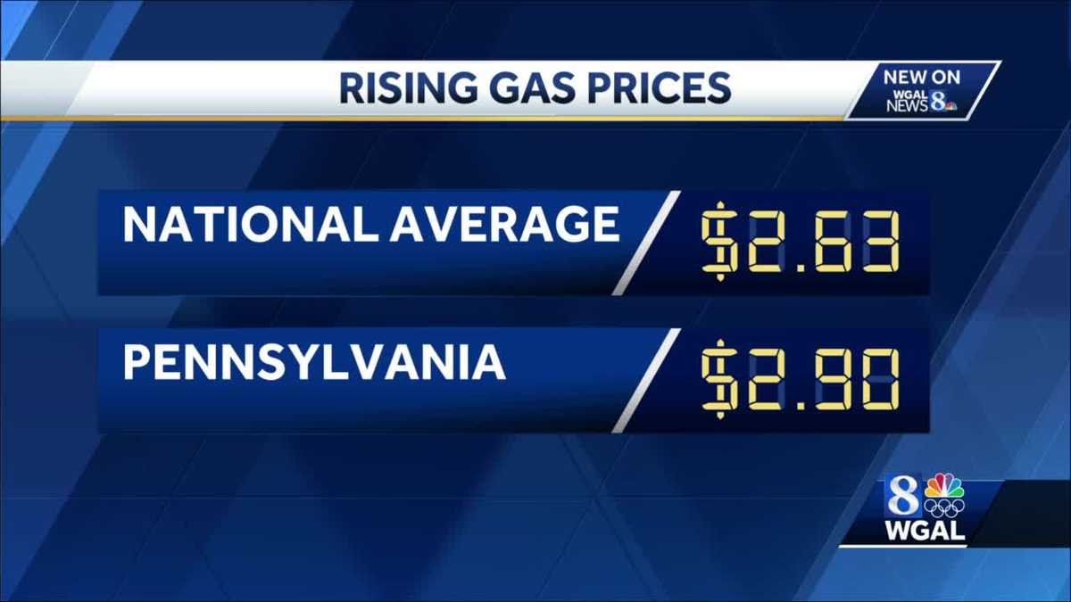 GAS PRICES increasing in central Pennsylvania