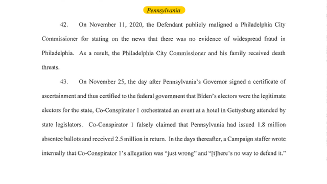 Pa. mentioned in Donald Trump indictment - Vimarsana News
