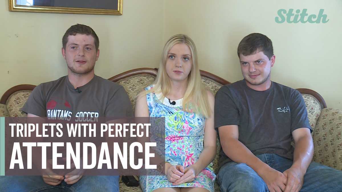 These triplets are graduating high school never having missed a day in 13 years
