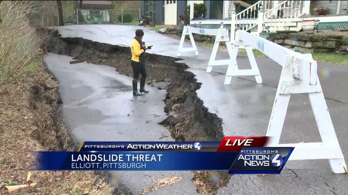 Landslide threat in Pittsburgh's Elliott neighborhood