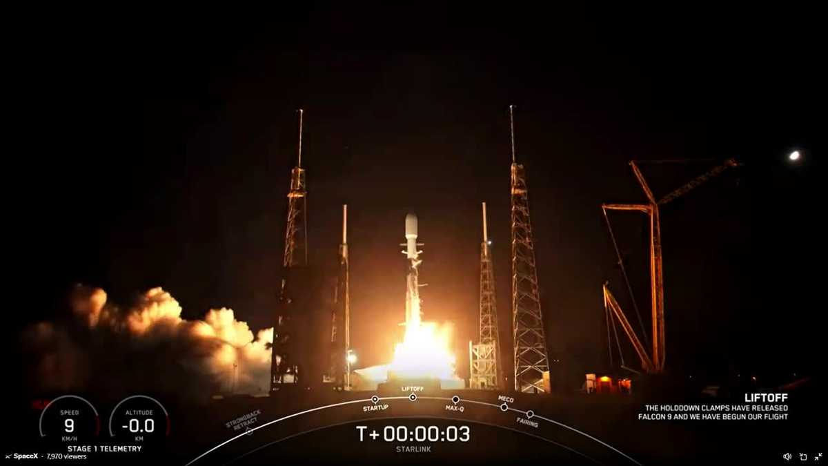 SpaceX palaida Starlink satelītus Floridā