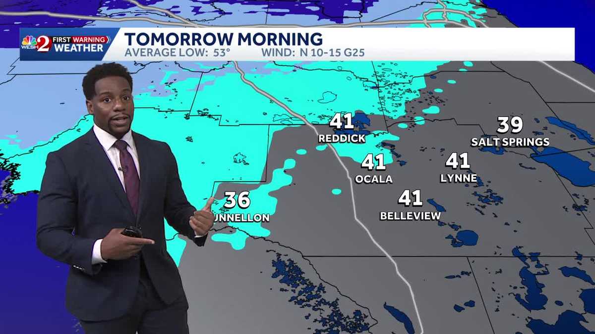 Wind Advisory in Place with Significant Temperature Dropoff Tonight | Cold Workweek Start in Central Florida