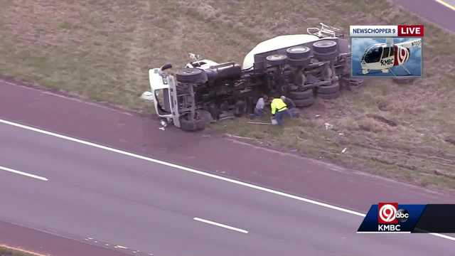Vehicle fire, overturned cement truck snarl traffic on K-10 at K-7 - Vimarsana News