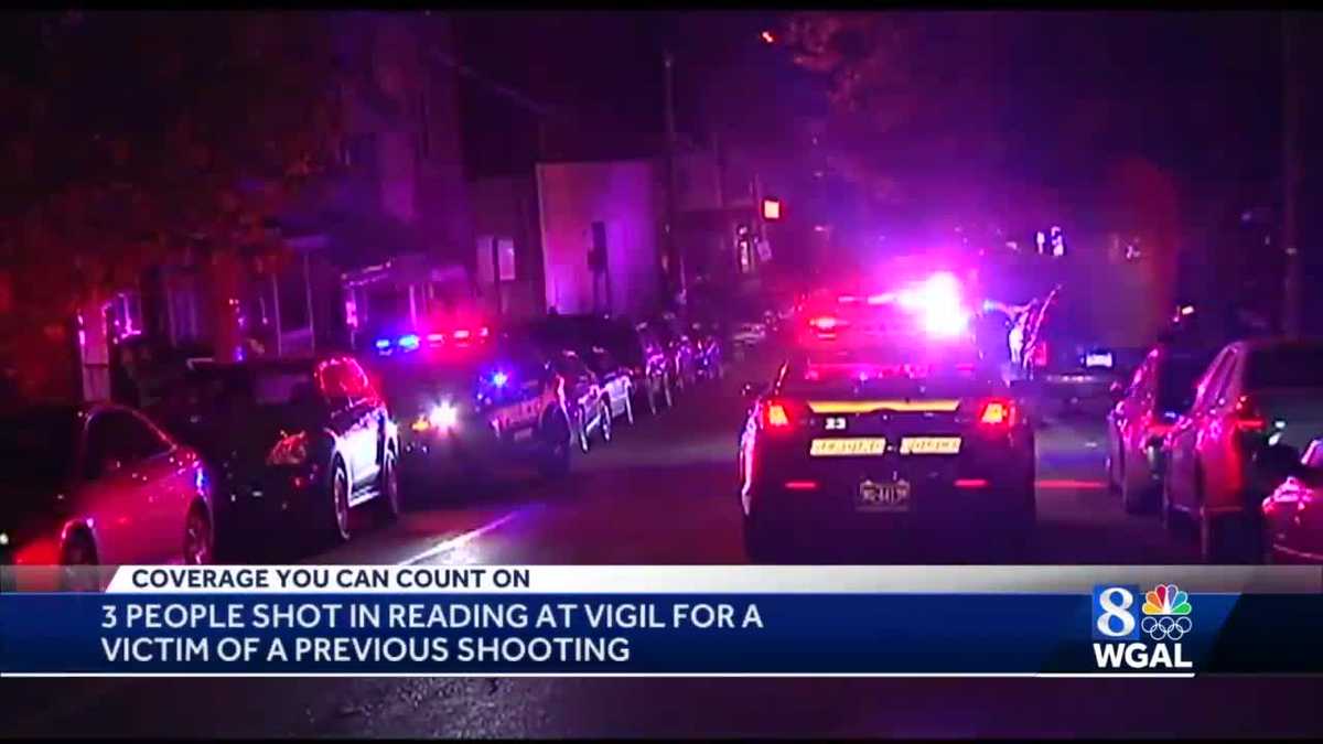 Three people shot during vigil for shooting victim in Reading