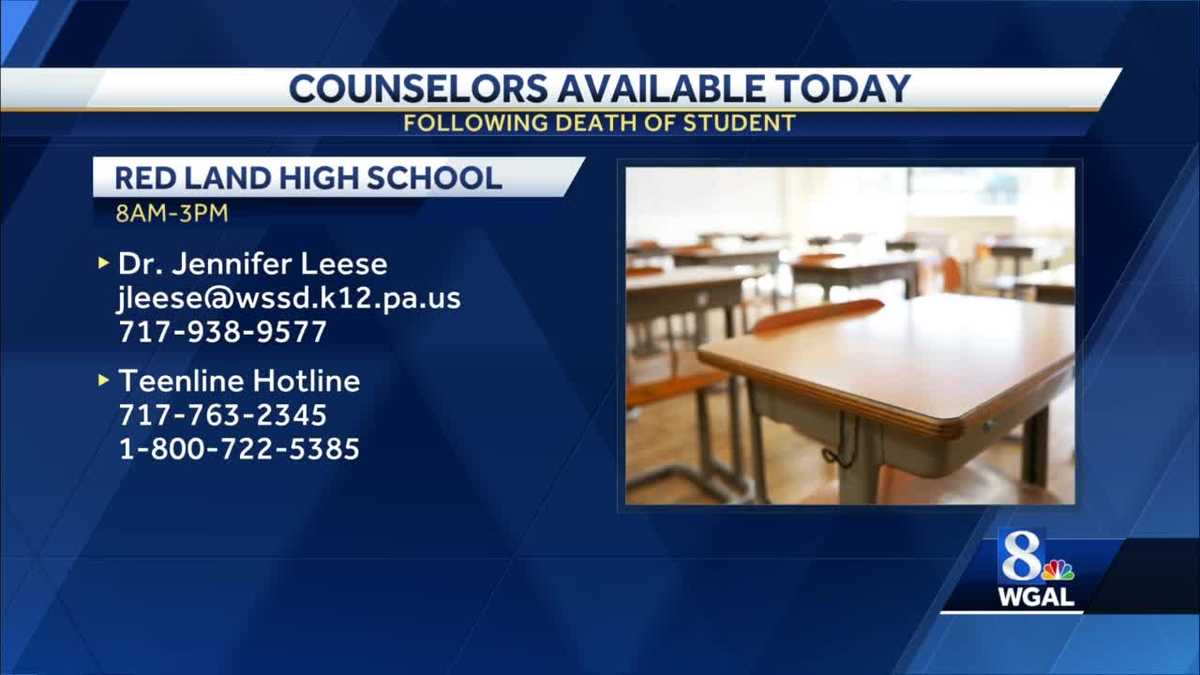 RED LAND HIGH SCHOOL Counselors available after student death