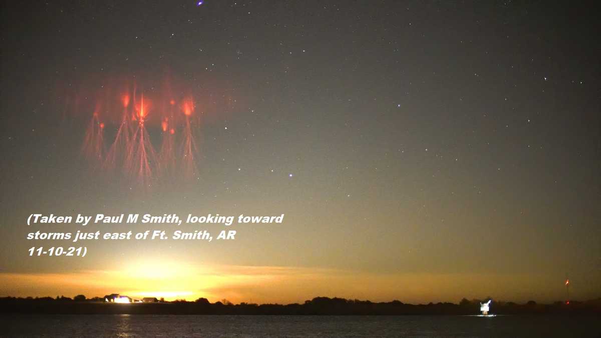 What are the strange red lights in the sky?