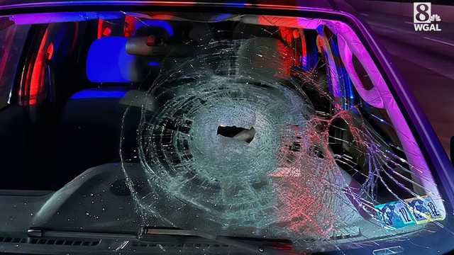 Photos: Rock smashes through vehicle's windshield - Vimarsana News