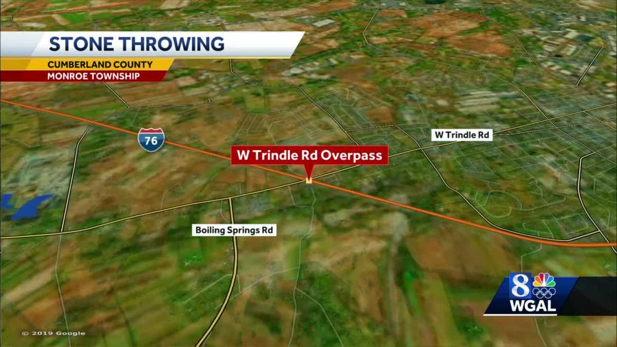 Rocks thrown off Pa. Turnpike overpass in Cumberland County