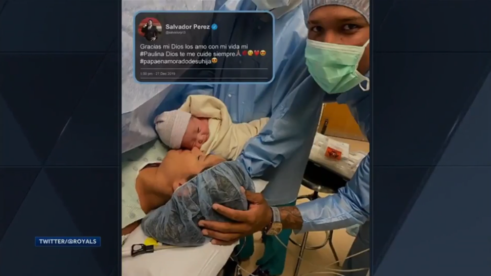 Kansas City Royals catcher Salvador Perez welcomes baby girl