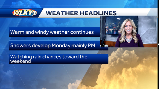 Warm and windy for Sunday