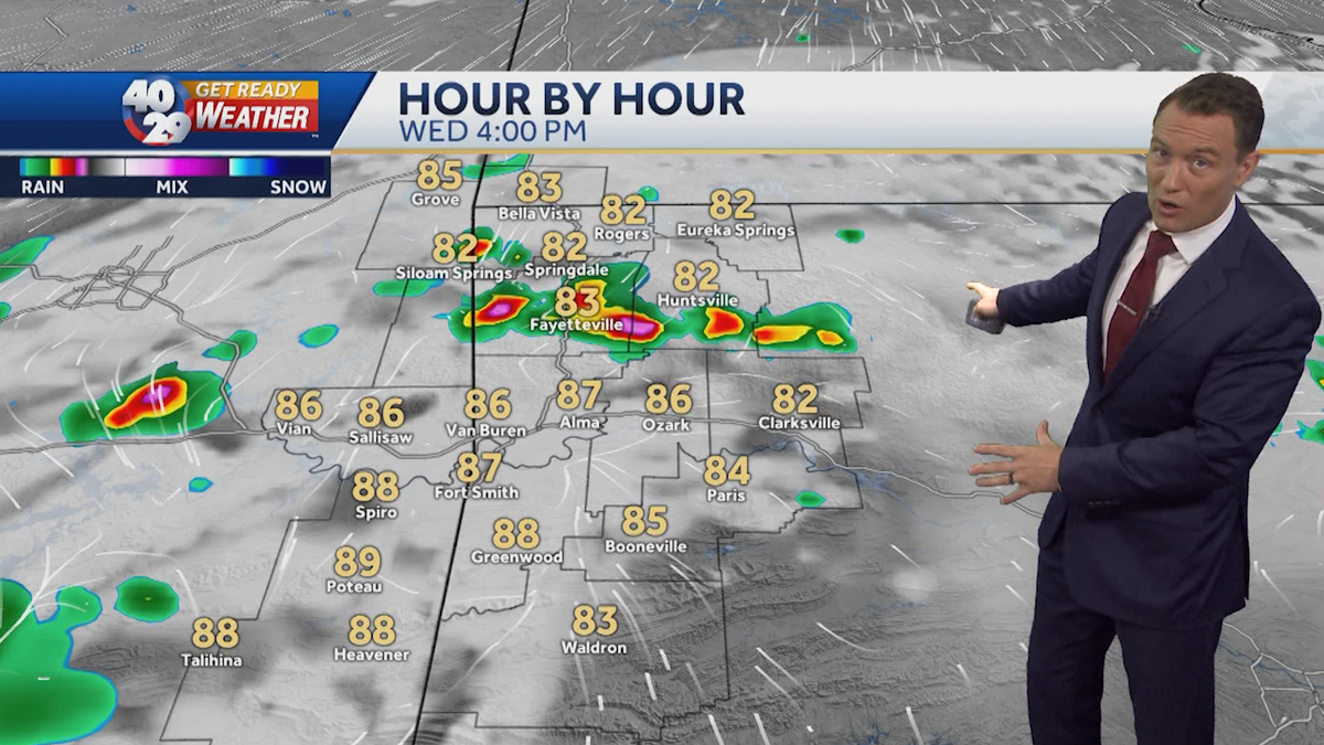 Showers and storms are possible this evening into tomorrow