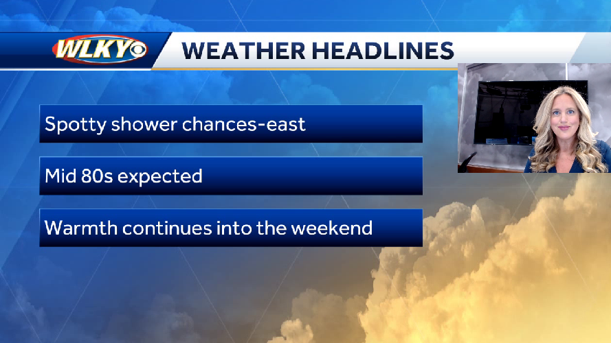 Tuesday forecast: an isolated shower possible