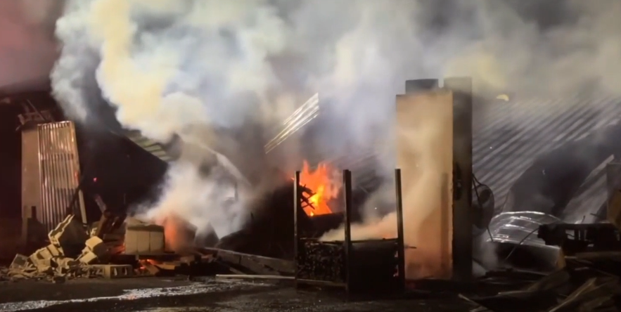 WATCH: Fire rips through Franklin County, Pa. lumber yard - WGAL