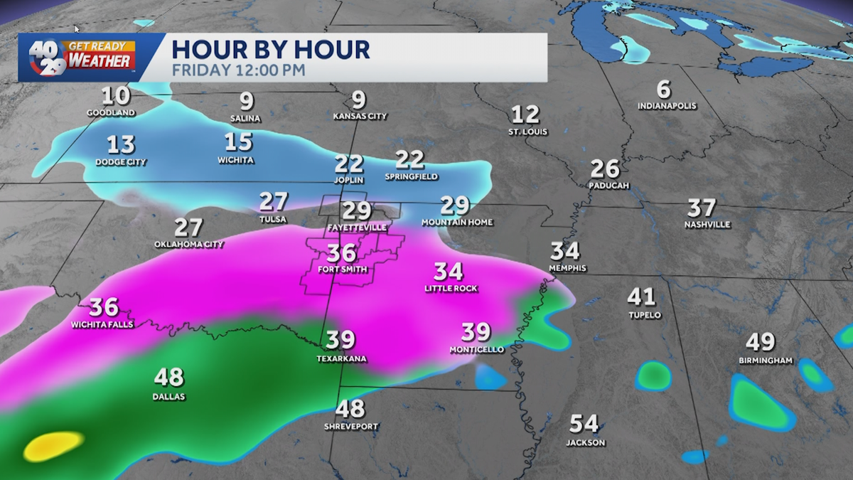 Hour-by-hour: Arkansas weekend snow forecast
